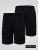 D555 Thomas Stretch Shorts met Elastische Taille Zwart - Shorts - Grote Maten Korte Broeken Heren