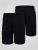 D555 Thomas Stretch Shorts met Elastische Taille Zwart - Shorts - Grote Maten Korte Broeken Heren