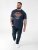 D555 Hockney T-shirt met Motorprint Marineblauw - T-shirts - Grote Maten T-shirts Heren