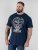 D555 Linton T-shirt met Veelkleurige Schedelprint Marineblauw - T-shirts - Grote Maten T-shirts Heren