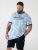 D555 Shoreham AO T-shirt met Venice Beach Print Blauw - T-shirts - Grote Maten T-shirts Heren