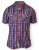 D555 ELIAS Short Sleeve Blue & Red Check Shirt - Hemden - Overhemden Grote Maten Heren