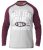 D555 KELTON Long Sleeve Raglan T-Shirt Grey/Burgundy - T-shirts - Grote Maten T-shirts Heren
