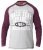 D555 KELTON Long Sleeve Raglan T-Shirt Grey/Burgundy - T-shirts - Grote Maten T-shirts Heren