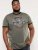D555 Hereford Brooklyn Motorbike Printed Ringer T-Shirt Khaki - T-shirts - Grote Maten T-shirts Heren