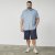 North Latitude 61116 Gemêleerd Piqué Shirt Korte Mouw Blauw - Polo shirts - Grote Maten Poloshirts Heren