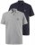 JP1880 704317 Poloshirt 2-pack Donkerblauw/Grijs gemêleerd - Polo shirts - Grote Maten Poloshirts Heren