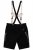 JP1880 Genuine Leather Traditional Lederhosen Shorts Black - Shorts - Grote Maten Korte Broeken Heren