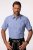 JP1880 Short Sleeve Check Print Traditional Shirt Blue - Hemden - Overhemden Grote Maten Heren
