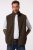 JP1880 Fleece Vest Stand-up Collar Brown - Jassen - Grote Maten Herenjassen