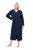 Ulla Popken 749967 Badstof badjas met rits Donkerblauw - Ochtendjassen & badjassen - 