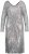 Ulla Popken 804863 Paillettenjurk met V-hals Zilver - Avondjurken - Grote maten avondkleding