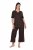 Ulla Popken 806944 Pyjama met korte mouwen Bruin - Pyjama's en Loungewear - 