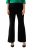 Ulla Popken 813306 Wijde pantalon met elastische taille Zwart - Stoffen broeken - Dames wijde broeken in grote maten