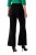 Ulla Popken 813306 Wijde pantalon met elastische taille Zwart - Stoffen broeken - Dames wijde broeken in grote maten