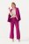 Ulla Popken 813306 Wijde pantalon met elastische taille Magenta - Stoffen broeken - Dames wijde broeken in grote maten