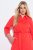 Ulla Popken 815217 A-lijn blousejurk met strikceintuur Roze - Midi jurken - Midi-jurken in grote maten