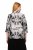 Ulla Popken 816673 Oversized jacquard blazer met driekwartmouwen Zwart - Blazers - Damesblazers in grote maten