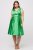 Ulla Popken 817135 A-lijn avondjurk met V-hals Groen - Avondjurken - Grote maten avondkleding