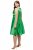 Ulla Popken 817135 A-lijn avondjurk met V-hals Groen - Avondjurken - Grote maten avondkleding