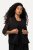 Ulla Popken 817211 Oversized chiffon jas met sjaalkraag Zwart - Jassen - Grote maten jassen voor dames