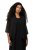 Ulla Popken 817211 Oversized chiffon jas met sjaalkraag Zwart - Jassen - Grote maten jassen voor dames