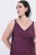 Ulla Popken 820341 Mouwloze satijnen jurk met V-hals Wijnrood - Avondjurken - Grote maten avondkleding