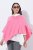 Ulla Popken 820512 Gebreide poncho van wolmix met V-hals Lichtroze - Poncho's & capes - 