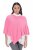 Ulla Popken 820512 Gebreide poncho van wolmix met V-hals Lichtroze - Poncho's & capes - 