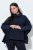 Ulla Popken 820620 Ponchotrui met col Donkerblauw - Poncho's & capes - 