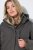 Ulla Popken 821737 Gewatteerde HYPRAR parka met capuchon Donkergrijs gemêleerd - Jassen - Grote maten jassen voor dames