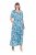 Ulla Popken 824966 Gebloemde blousejurk Donkerblauw - Blousejurken - 