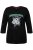 Ulla Popken Horticultural Graphic Floral Tee Black - Bedrukte T-shirts voor dames - 