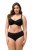 Ulla Popken 825790 Gebloemde slips met kant Zwart - Slips - 