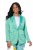Ulla Popken 826161 Gestructureerde blazer Groen - Blazers - Damesblazers in grote maten