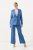 Ulla Popken 826163 Wijde pantalon Denimblauw - Stoffen broeken - Dames wijde broeken in grote maten