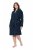 Ulla Popken 826794 Badstof badjas Donkerblauw - Ochtendjassen & badjassen - 