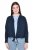 Ulla Popken 827116 Bolero met opstaande kraag van linnenmix Donkerblauw - Bolero's - 