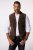 JP1880 827437 Suède gilet met revers Donkerbruin - Pakken - Grote Maten Kostuum Heren