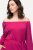 Ulla Popken 827740 Jersey jurk met driekwartmouwen Roze - Midi jurken - Midi-jurken in grote maten