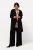 Ulla Popken 830749 Open geplisseerde blazer met brede revers Zwart - Blazers - Damesblazers in grote maten