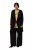 Ulla Popken 830749 Open geplisseerde blazer met brede revers Zwart - Blazers - Damesblazers in grote maten