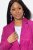 Ulla Popken 830767 Blazer met crinkle-structuur Magenta - Blazers - Damesblazers in grote maten