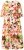 Ulla Popken 832512 Gebloemde jurk van linnenmix met driekwartmouwen Rood - Maxi jurken - Grote maten maxi jurken
