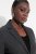 Ulla Popken 832935 Visgraatblazer met metallic glans Grijs - Blazers - Damesblazers in grote maten