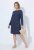 Ulla Popken 834371 Gestreepte sweatjurk Donkerblauw - Sweatjurken - 