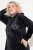 Ulla Popken 834550 Jurk met lange mouwen en capuchon Zwart - Sweatjurken - 
