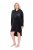 Ulla Popken 834550 Jurk met lange mouwen en capuchon Zwart - Sweatjurken - 