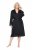 Ulla Popken 834837 Kimono badjas met kant Zwart - Ochtendjassen & badjassen - 