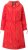 Ulla Popken 835277 Lange waterafstotende jas met capuchon Rood - Jassen - Grote maten dames jassen